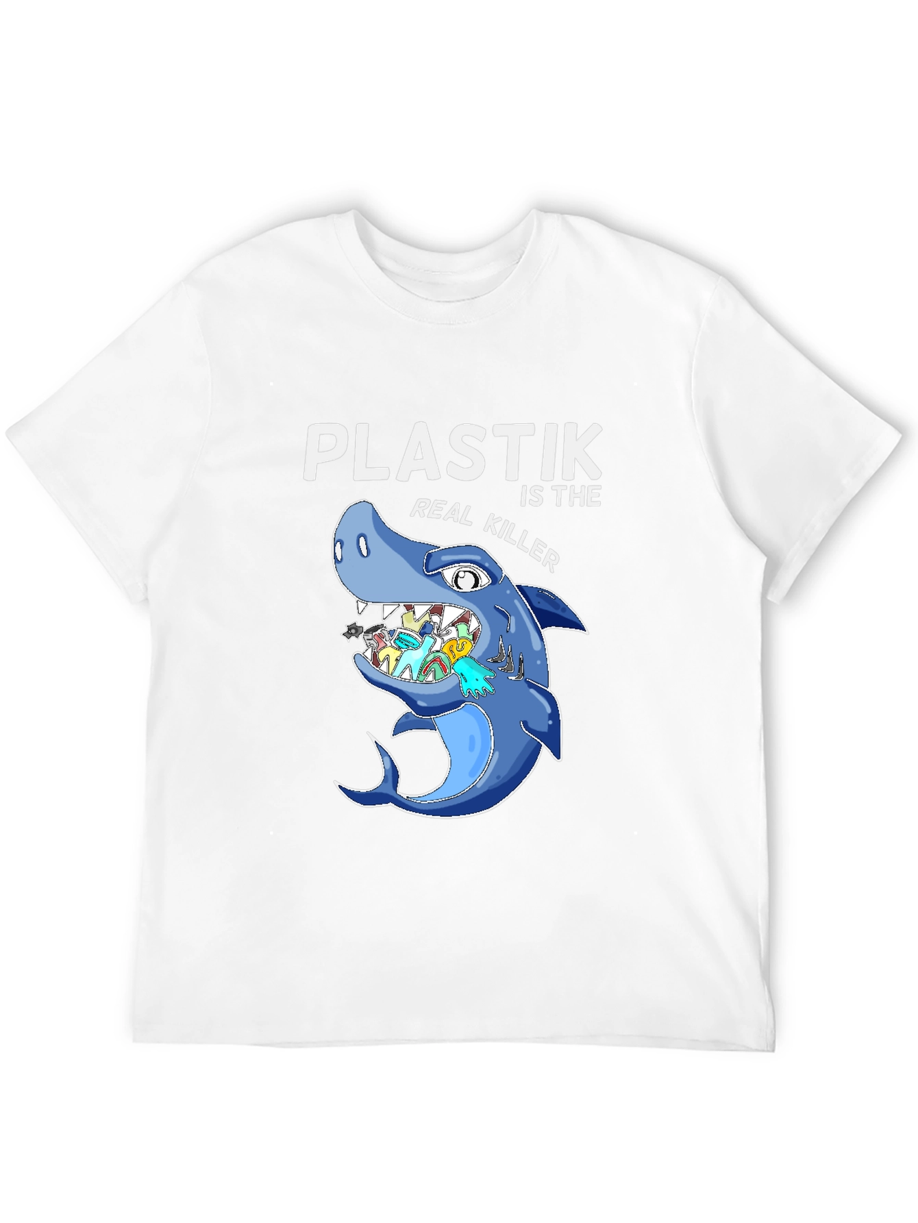 Plastic Killer Shark Graphic T-Shirt