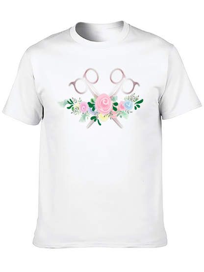 Floral Scissors Graphic Tee - Unisex