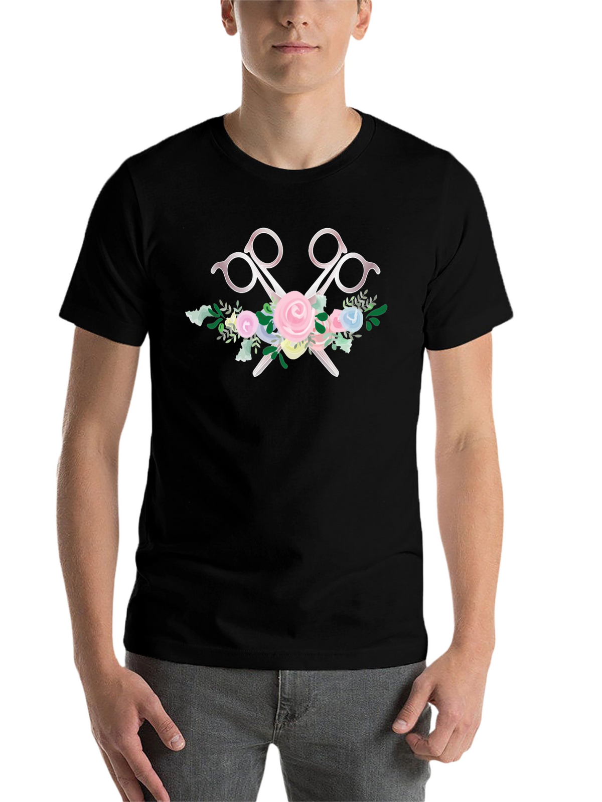 Floral Scissors Graphic Tee - Unisex