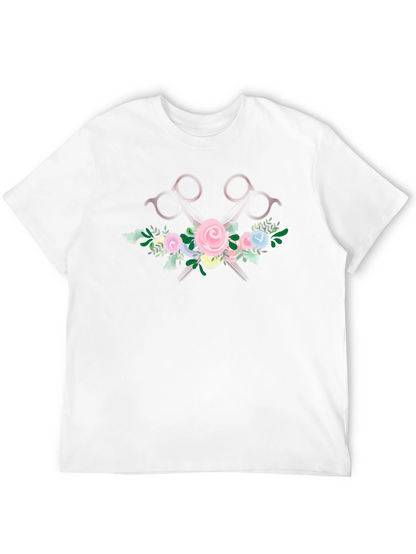 Floral Scissors Graphic Tee - Unisex