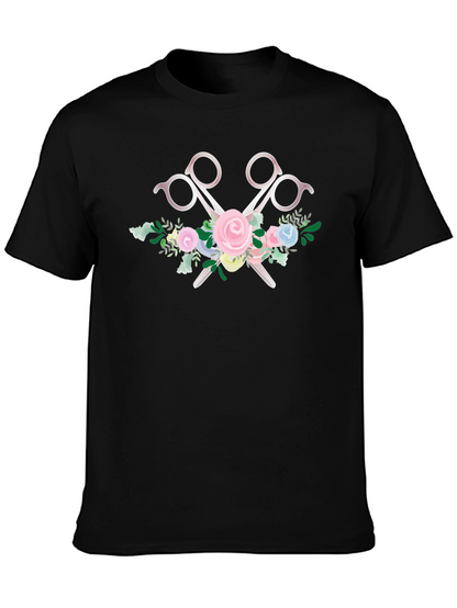 Floral Scissors Graphic Tee - Unisex