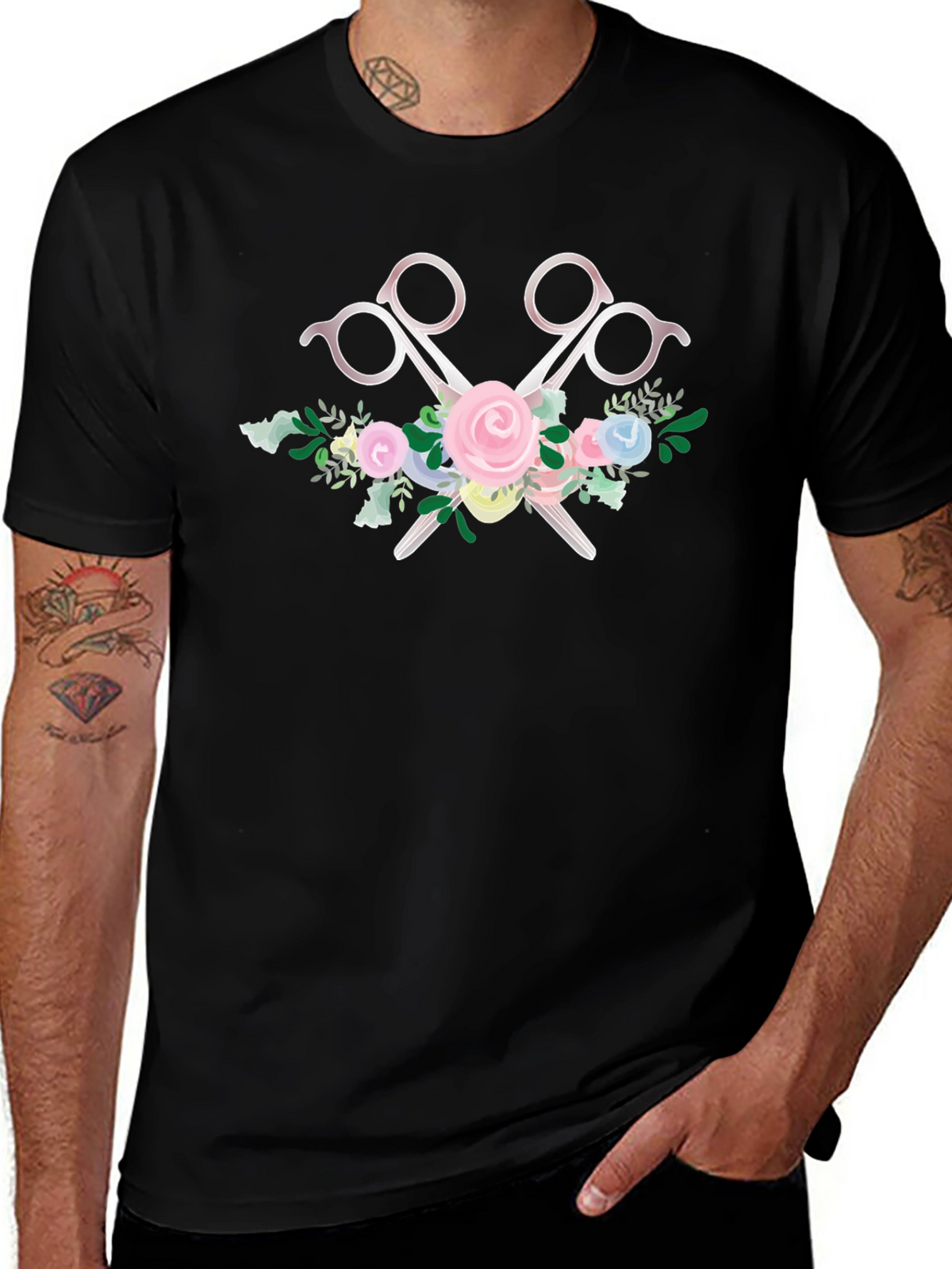 Floral Scissors Graphic Tee - Unisex