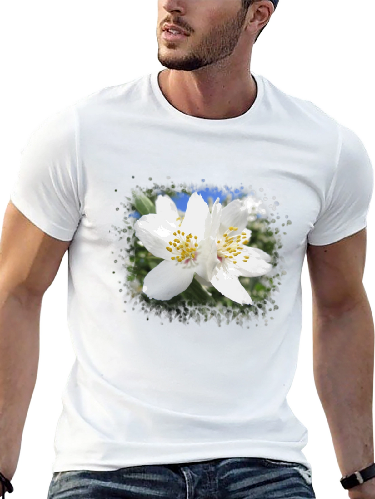 Floral Print Black T-Shirt