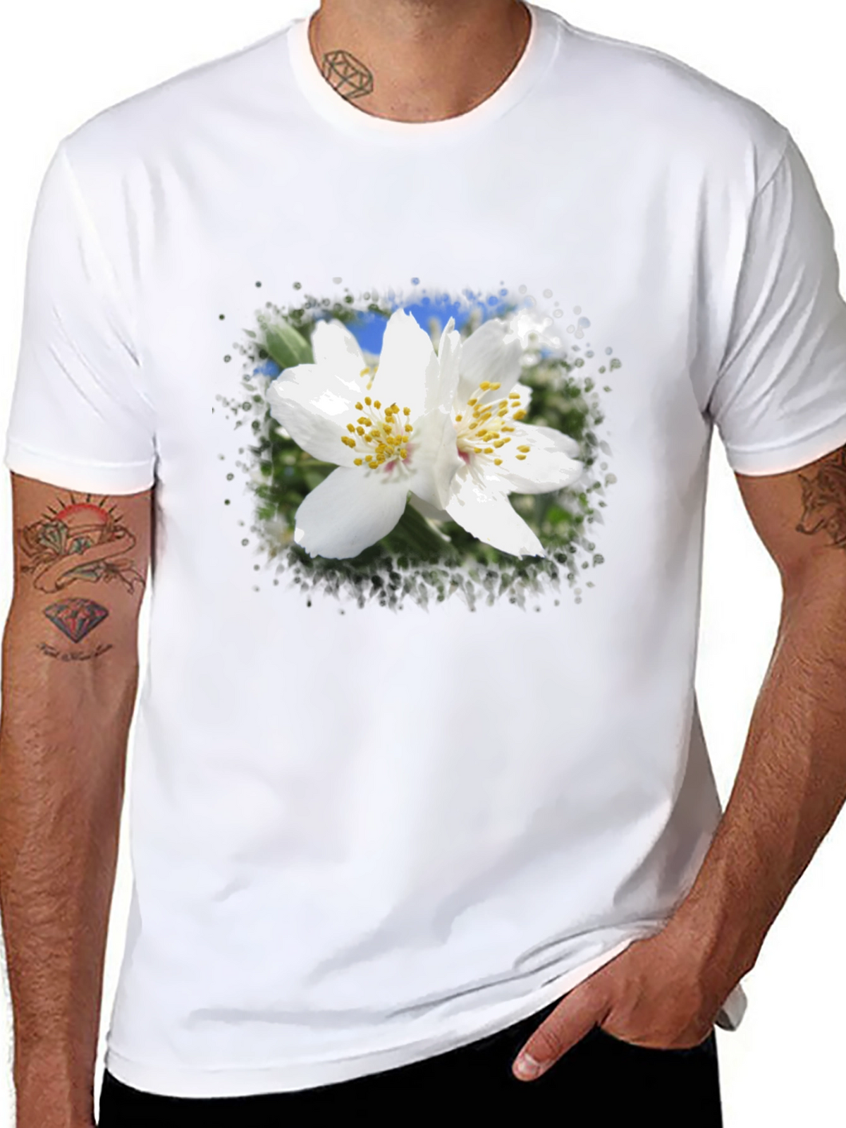 Floral Print Black T-Shirt