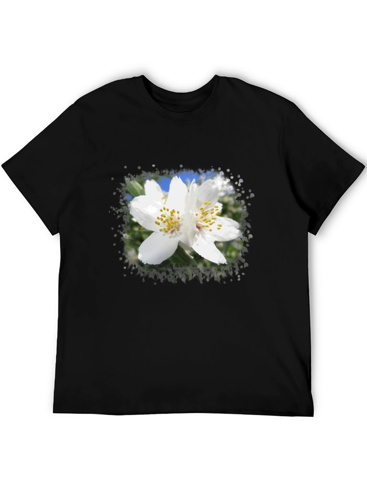 Floral Print Black T-Shirt