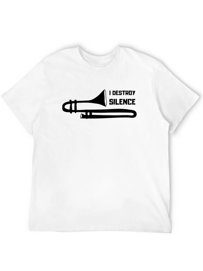 I Destroy Silence Trombone Player Black T-Shirt