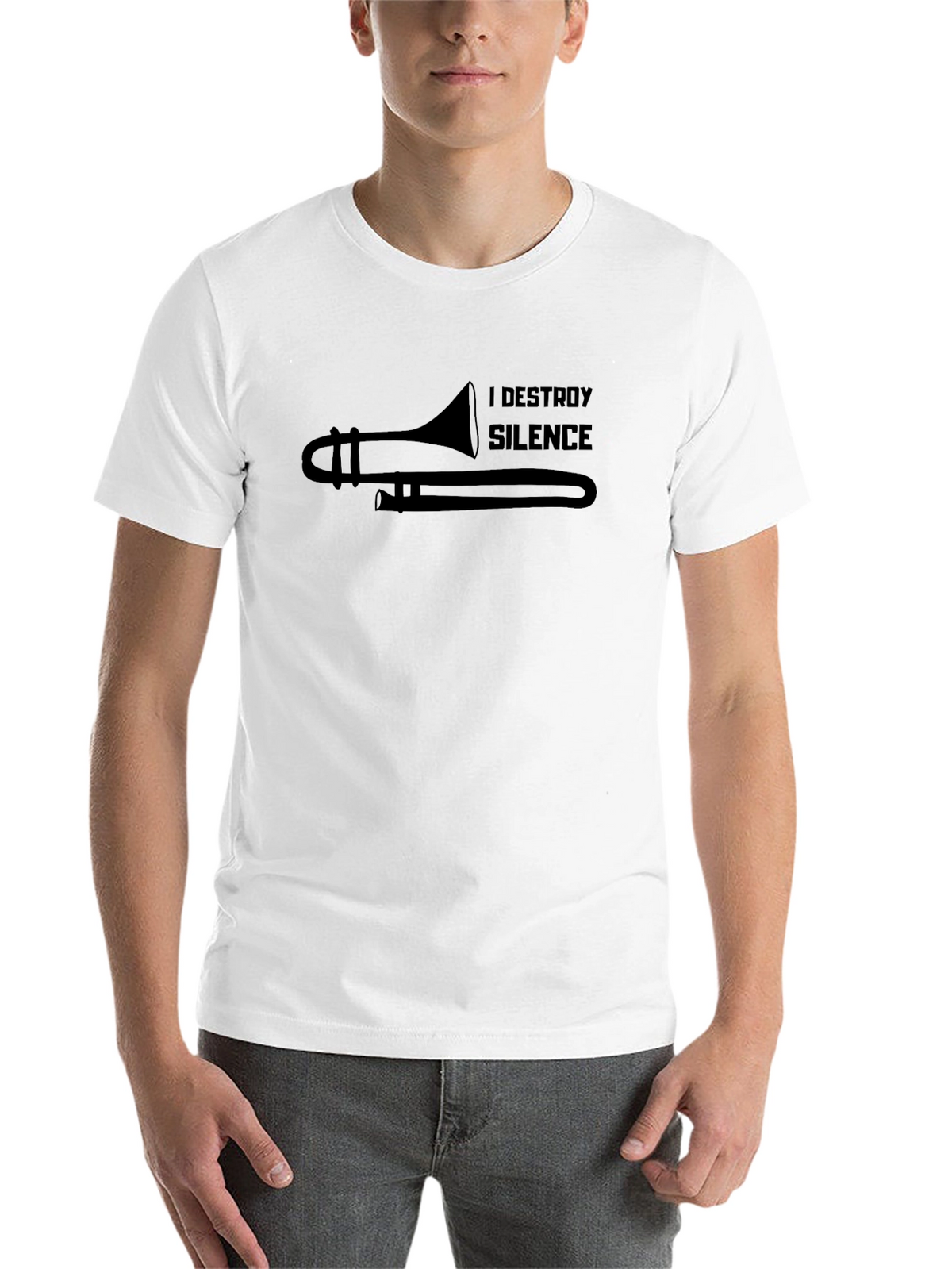 I Destroy Silence Trombone Player Black T-Shirt