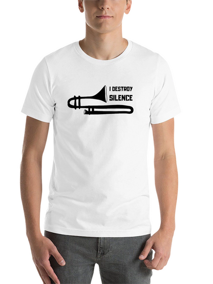 I Destroy Silence Trombone Player Black T-Shirt