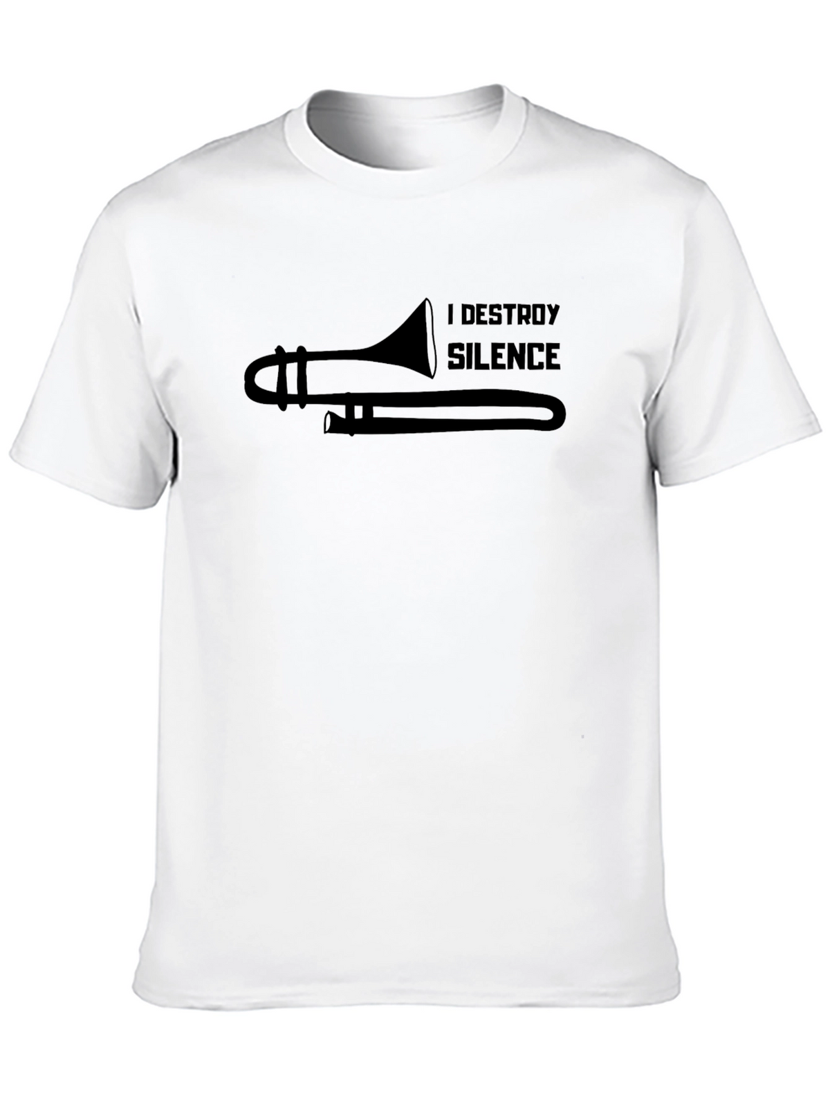 I Destroy Silence Trombone Player Black T-Shirt