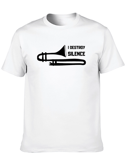 I Destroy Silence Trombone Player Black T-Shirt