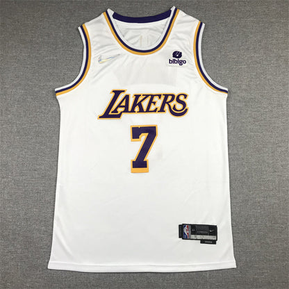 Men's Los Angeles Lakers Carmelo Anthony #7 White Fast Break Replica Jerseys