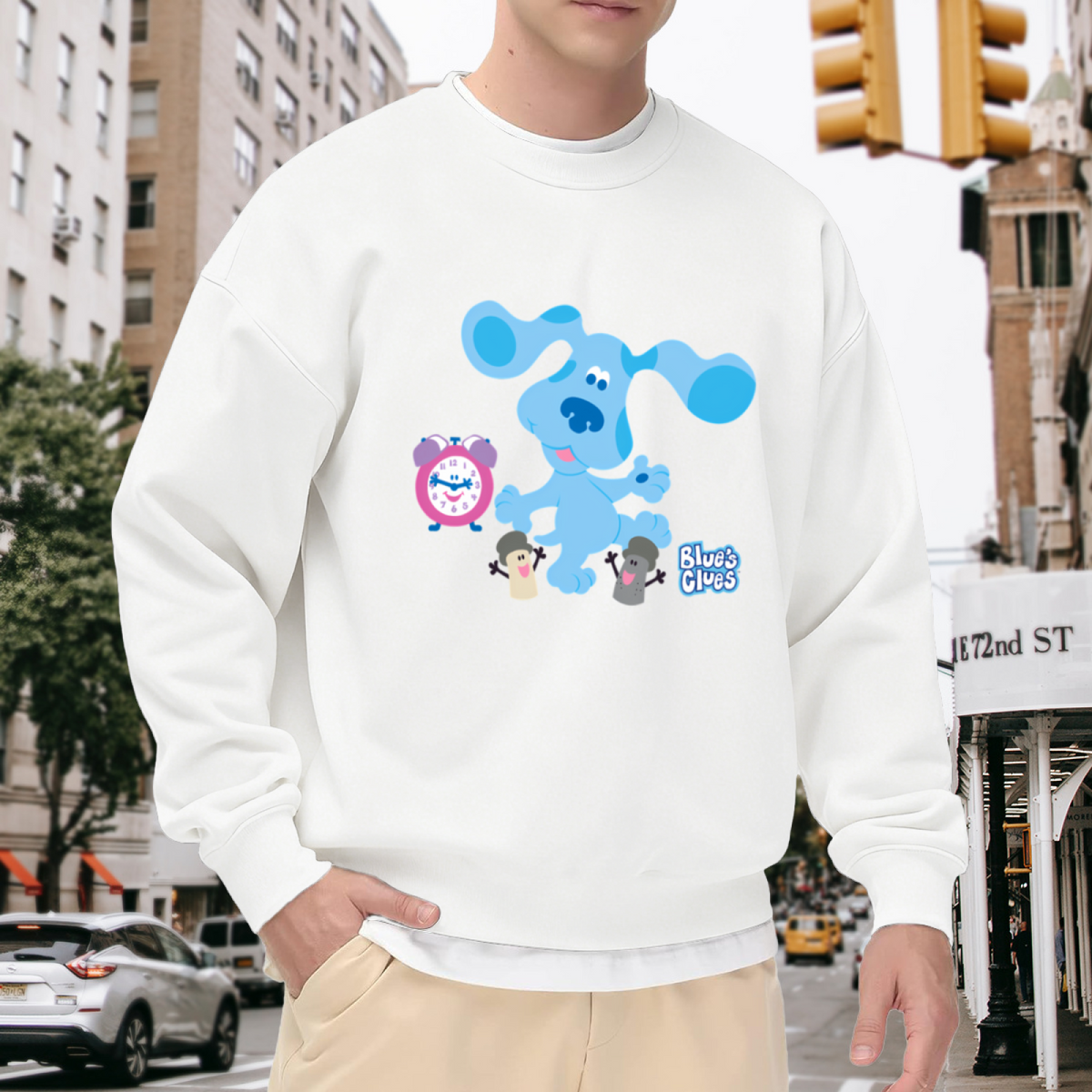 Blue¡¯s Clues Nostalgic Cartoon Kids Show Crewneck Sweatshirt