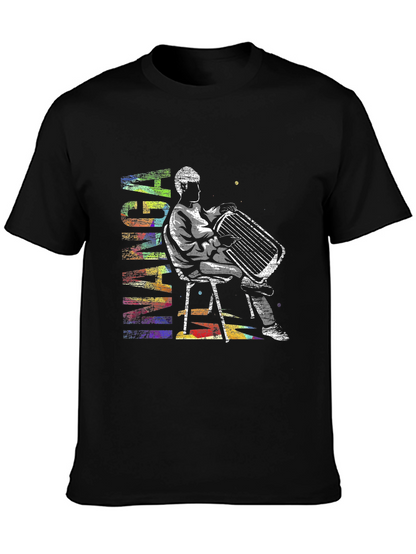 Abstract Accordion Player Graphic T-Shirt