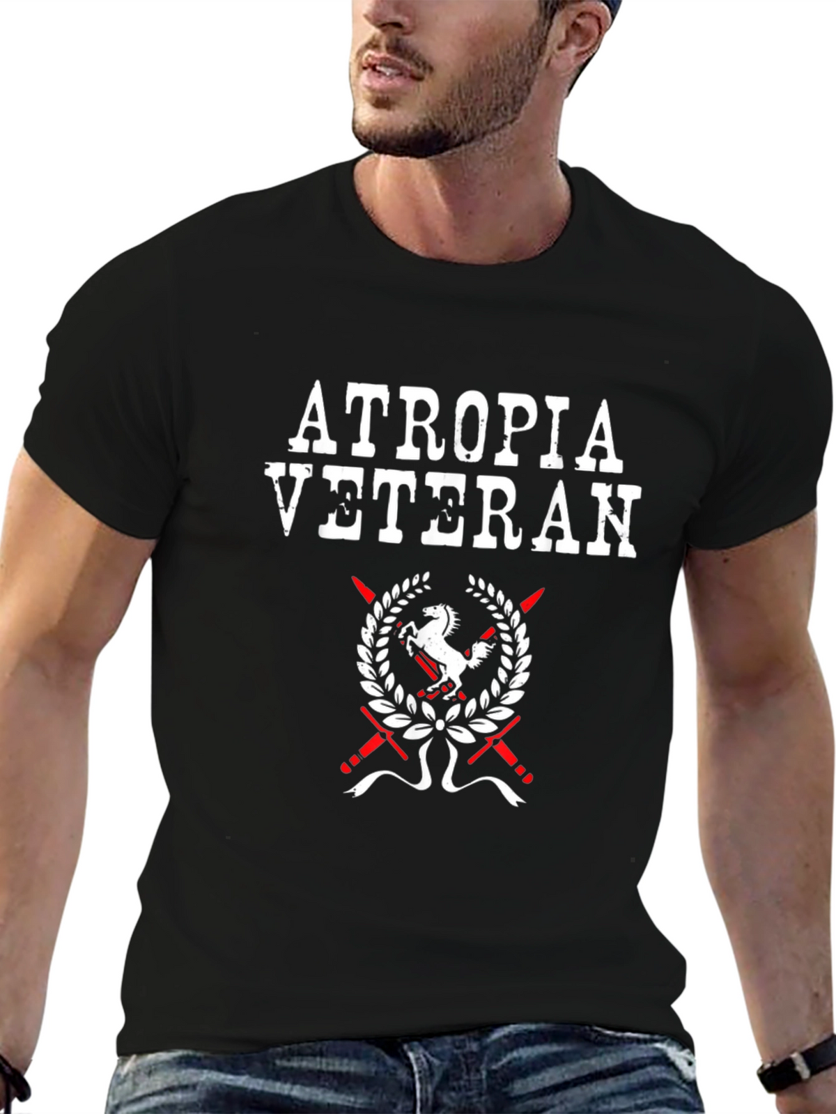 Atropia Veteran T-Shirt - Black Graphic Tee
