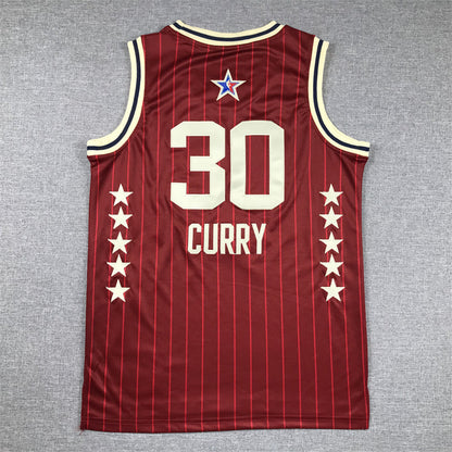 Men's Golden State Warriors Stephen Curry #30 Red 2024 NBA All-Star Game Swingman Jerseys