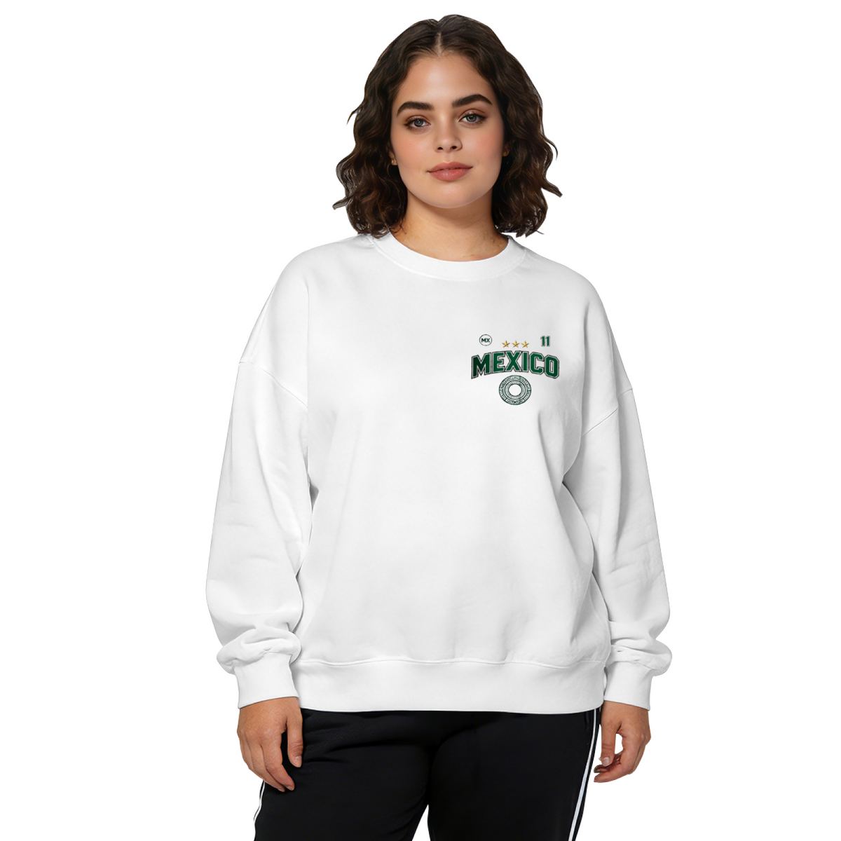 Mini Chest Mexico Number 11 Fan Graphic Crewneck Sweatshirt