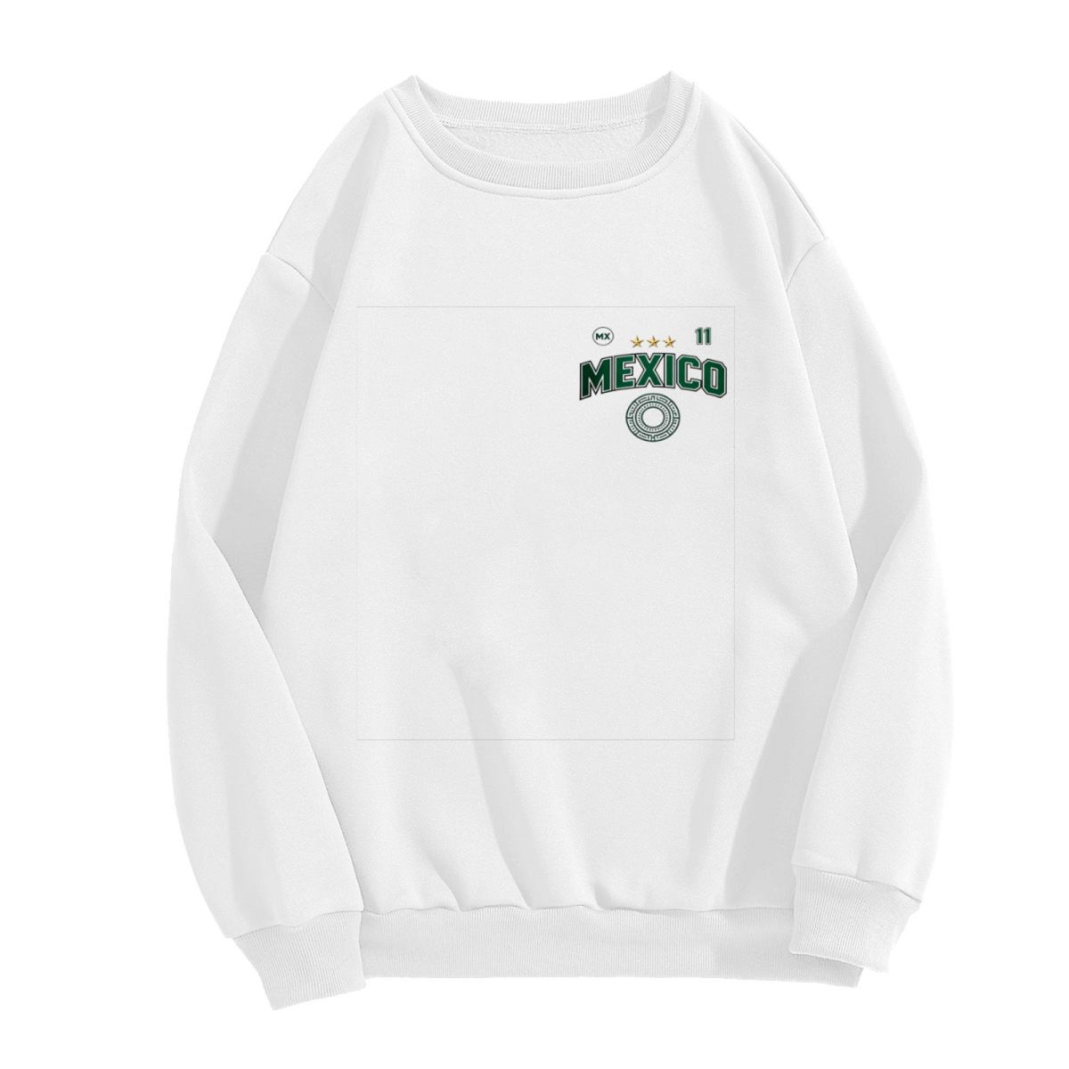 Mini Chest Mexico Number 11 Fan Graphic Crewneck Sweatshirt