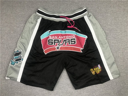 Men's San Antonio Spurs Black Basketball Shorts1