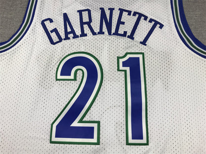 Men's Minnesota Timberwolves Kevin Garnett #21 White Hardwood Classics Swingman Jerseys