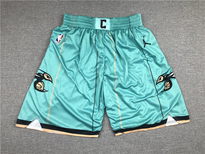 Men's Charlotte Hornets Teal Basketball Retro Shorts11