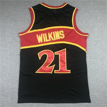 Men's Atlanta Hawks Dominique Wilkins 1986-87 Black Hardwood Classics Swingman Jerseys