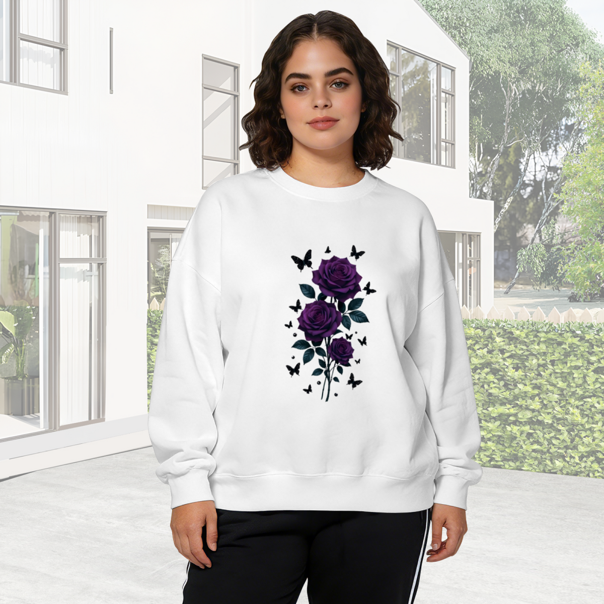 Mixed Color Floral Aesthetic Crewneck Sweatshirt