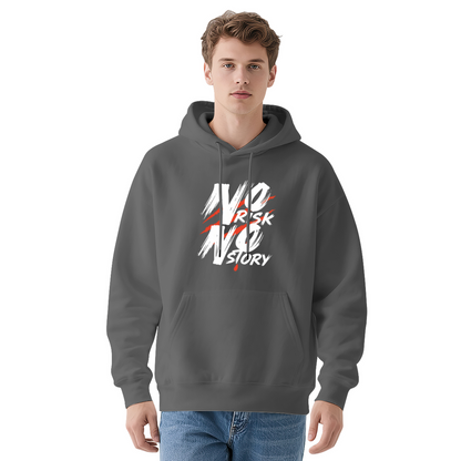 No Risk No Story Inspirational Text Navy Hoodie