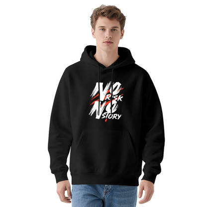 No Risk No Story Inspirational Text Navy Hoodie