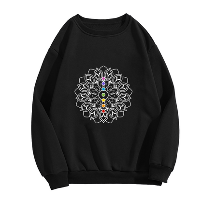 Colorful Chakra Mandala Spiritual Yoga Crewneck Sweatshirt