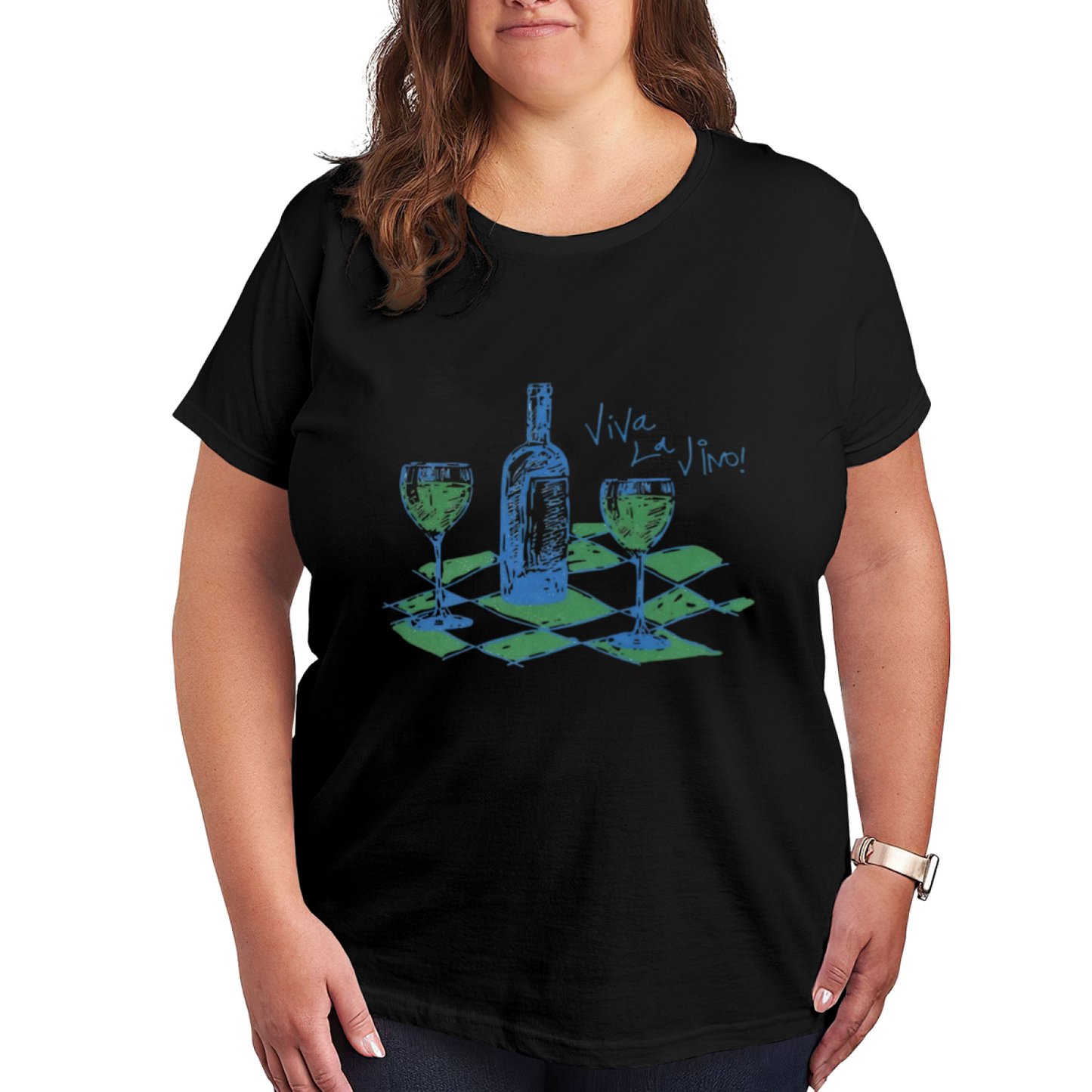Viva La Vino Hand Drawn Wine Lover Tee