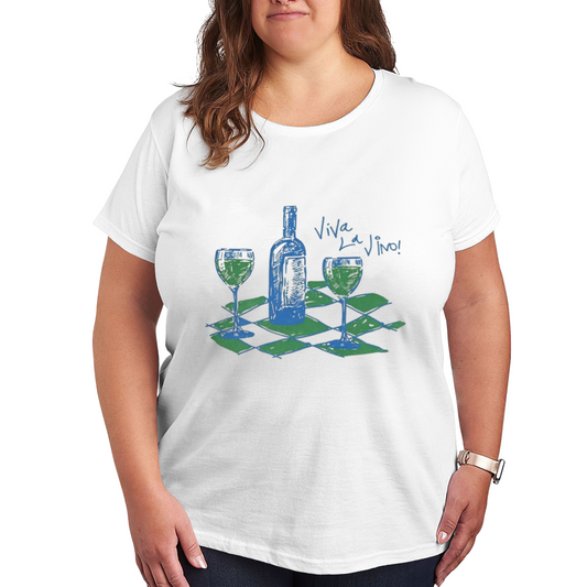 Viva La Vino Hand Drawn Wine Lover Tee