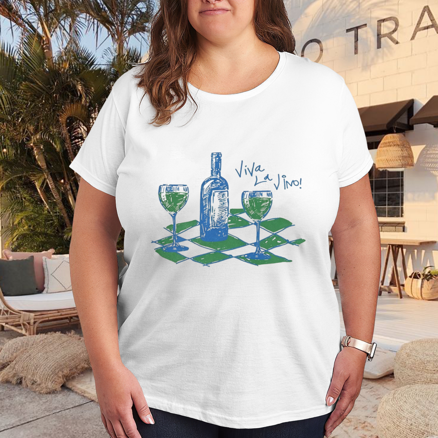 Viva La Vino Hand Drawn Wine Lover Tee
