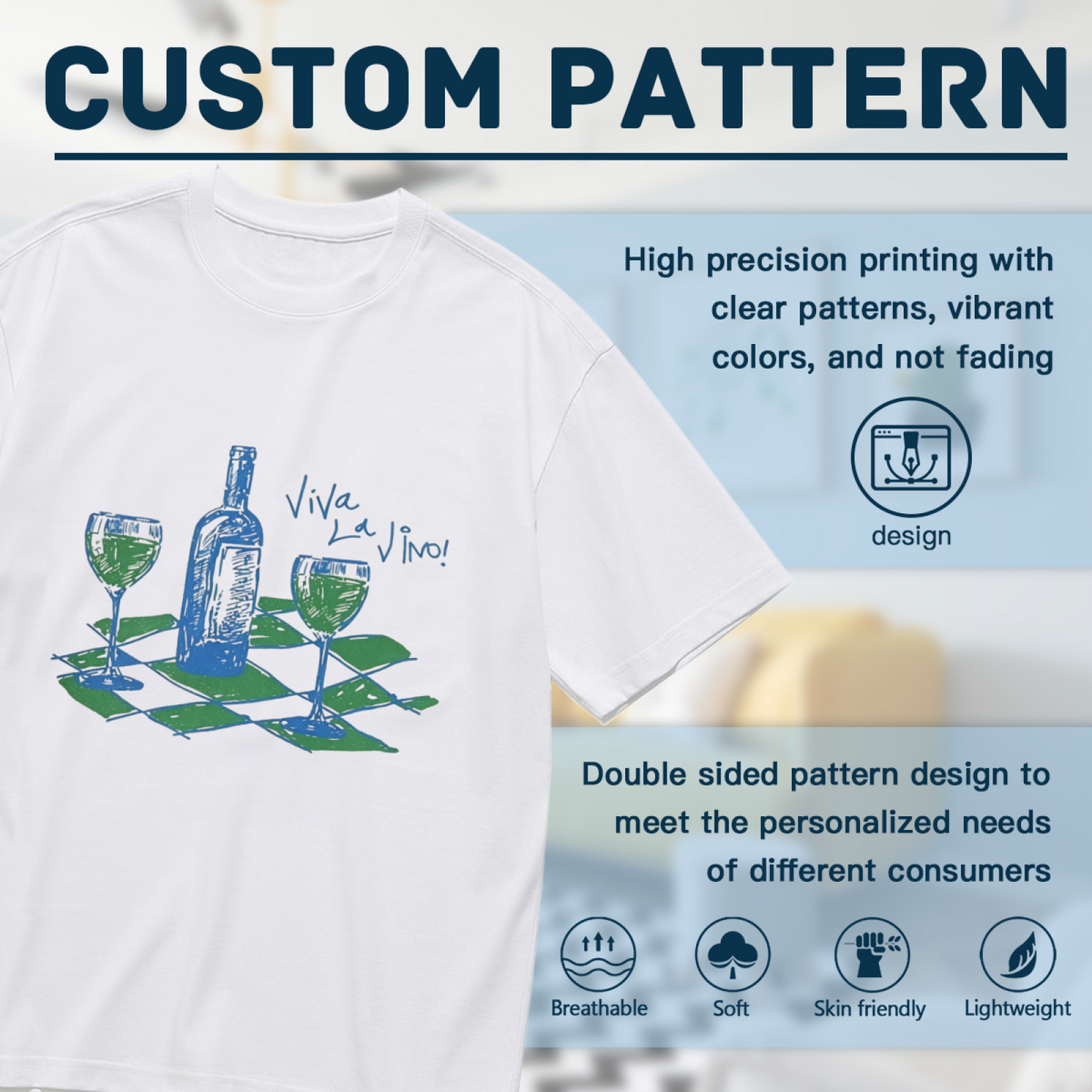 Viva La Vino Hand Drawn Wine Lover Tee