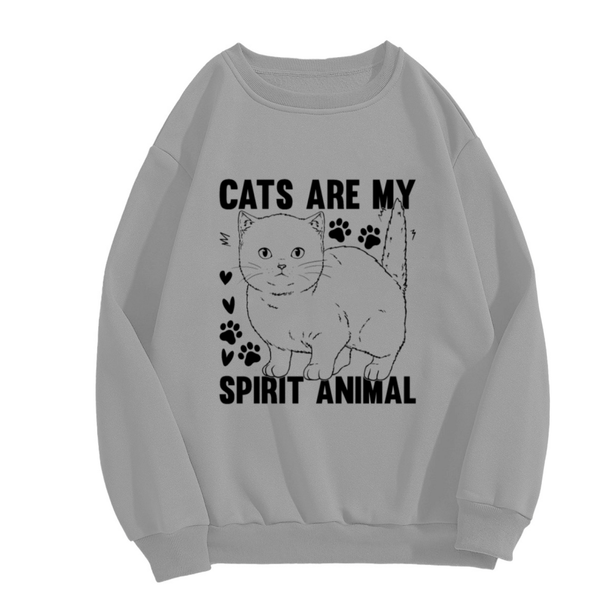 Cats Are My Spirit Animal Cat Lover Cute Crewneck Sweatshirt