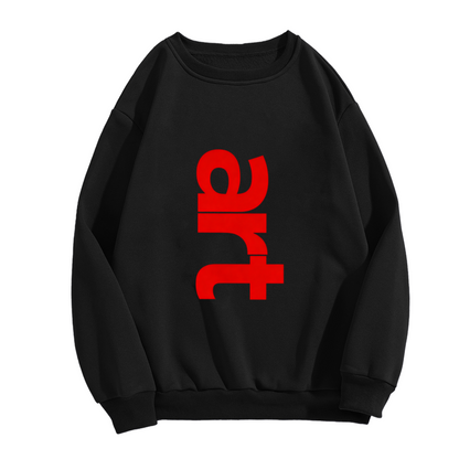 Bold Red ART Letter Street?Style Crewneck Sweatshirt