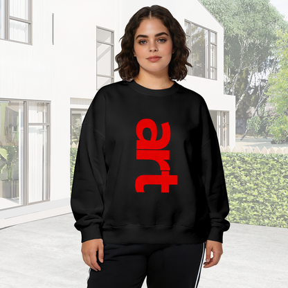 Bold Red ART Letter Street?Style Crewneck Sweatshirt