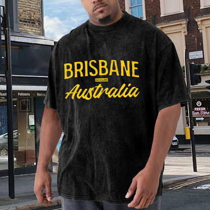 Brisbane Queensland Australia Vintage Athletic Font T-Shirt