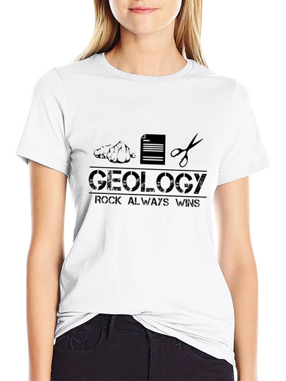 Geology Rock Always Wins Black T-Shirt