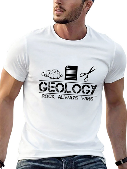 Geology Rock Always Wins Black T-Shirt