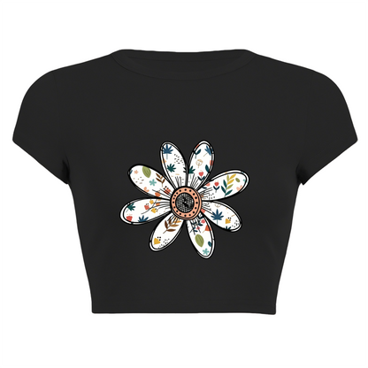 Juicy Dripping Ruby Lips Rhinestone Pink Crop Tee