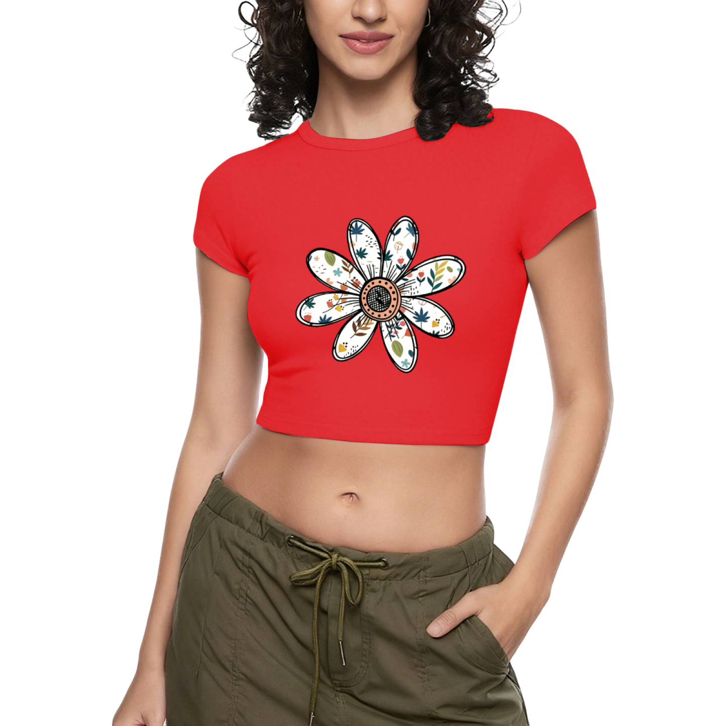 Juicy Dripping Ruby Lips Rhinestone Pink Crop Tee