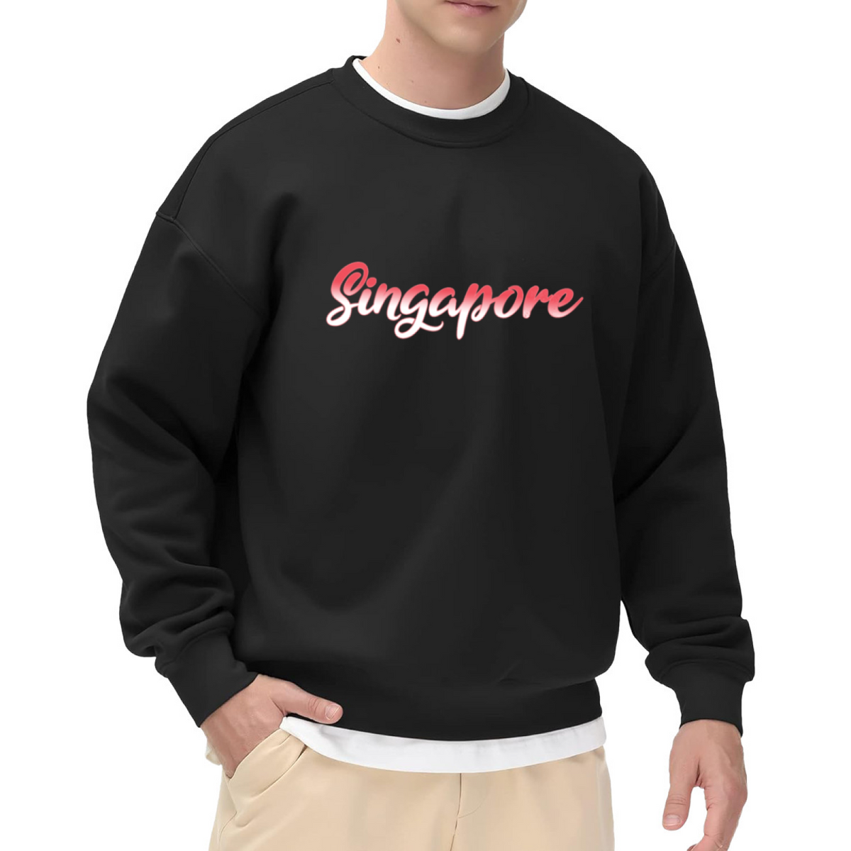 Singapore Gradient Cursive Travel Souvenir Crewneck Sweatshirt
