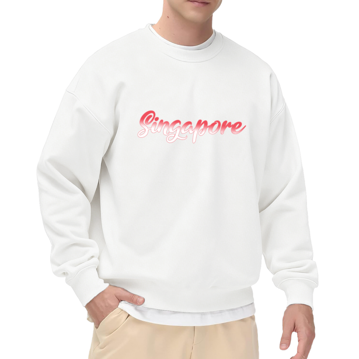 Singapore Gradient Cursive Travel Souvenir Crewneck Sweatshirt