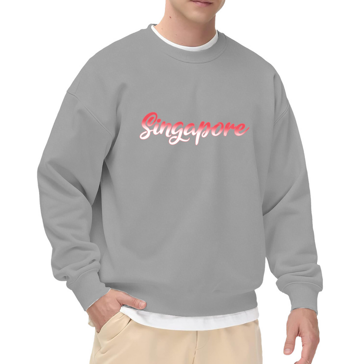 Singapore Gradient Cursive Travel Souvenir Crewneck Sweatshirt
