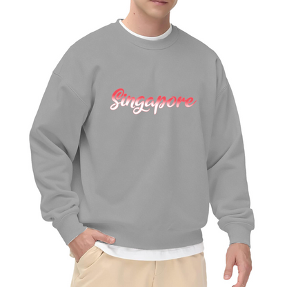 Singapore Gradient Cursive Travel Souvenir Crewneck Sweatshirt