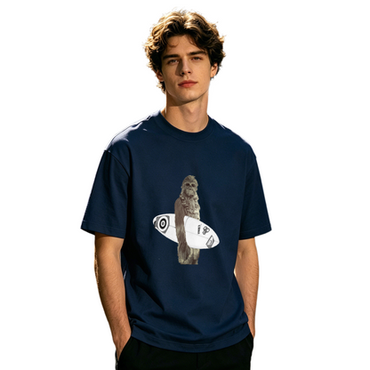 Men's Star Wars Chewbacca Surfboard Funny Surf Graphic Tee