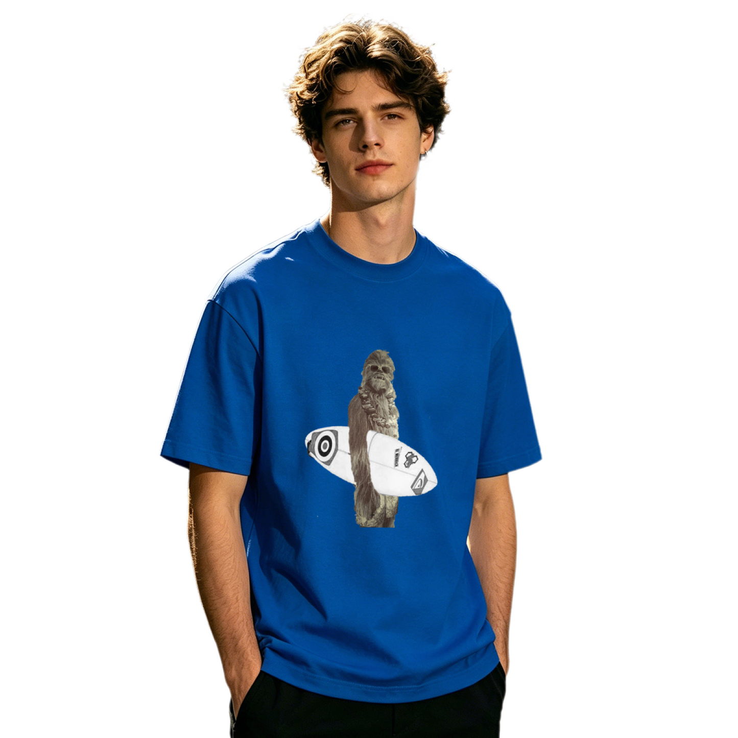 Men's Star Wars Chewbacca Surfboard Funny Surf Graphic Tee
