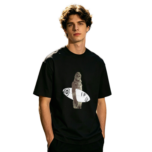 Men's Star Wars Chewbacca Surfboard Funny Surf Graphic Tee