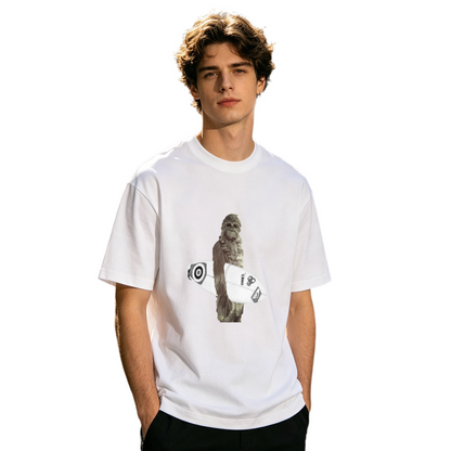 Men's Star Wars Chewbacca Surfboard Funny Surf Graphic Tee