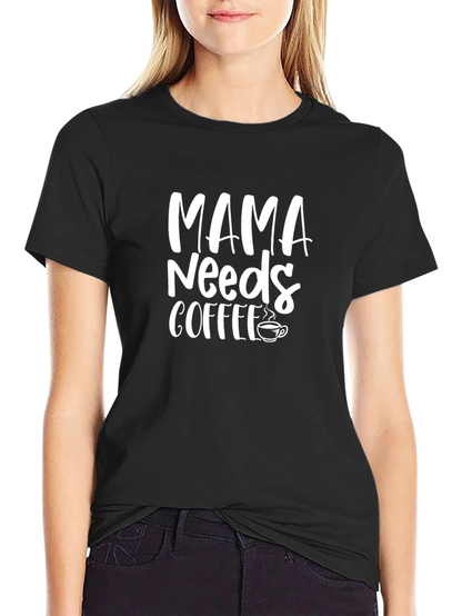 Mama Needs Coffee Graphic Tee - Black
